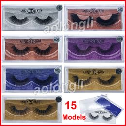 Nouveaux cils de vison 3D maquillage cils 15 modèles épais vrais cheveux de vison faux cils beauté naturelle maquillage Extension faux cils False lashes