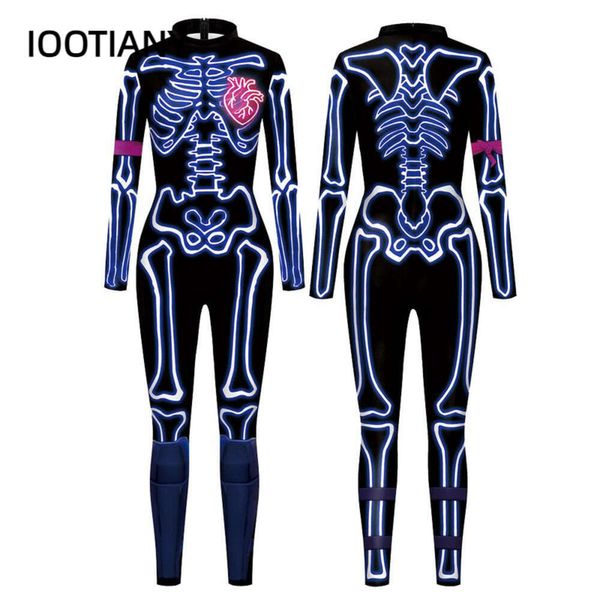 Nouveau Costume de fête 3D ligne d'os Laser, tenue de Cosplay, combinaisons Sexy d'halloween pour femmes/hommes, effrayant