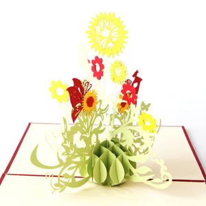 3D fleur papier cartes de voeux noël anniversaire bonne année merci carte d'invitation fournitures de fête de fête