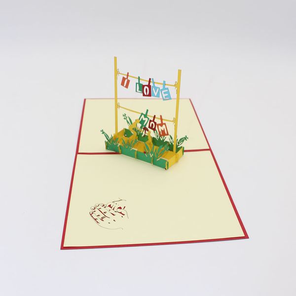 3D merci maman amour cartes de voeux joyeux anniversaire papier Invitation pour la fête des mères fête fournitures