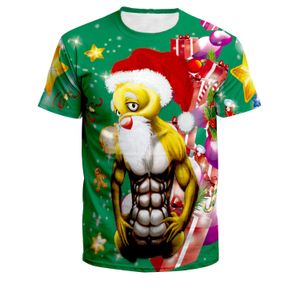 Nuevos chándales de moda navideña con estampado 3D para hombres y mujeres, camiseta de cuello redondo de talla grande S-6XL Harajuku 006