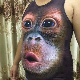 Nieuwe 3D-printen Grappige dierenaap Gorilla tanktop Fashion Men Women Tracksuits Crewneck Vest Plus Size S-6XL Harajuku 003