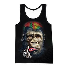 Nieuw 3D-printen grappige dierenaap gorilla tanktop mode mannen vrouwen trainingspakken bemanningsleg plus maat s-6xl harajuku