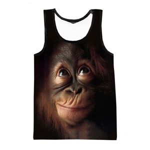 Nieuwe 3D-printen Grappige dierenaap Gorilla tanktop Fashion Men Women Tracksuits Crewneck Vest Plus Size S-6XL Harajuku 002