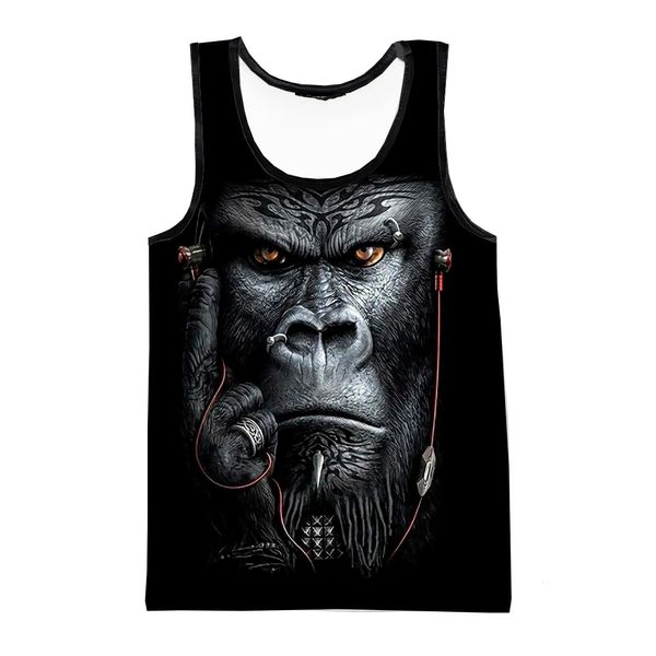 Nouveau impression 3D drôle Animal singe gorille débardeur mode hommes femmes survêtements col rond gilet grande taille S-6XL Harajuku 001