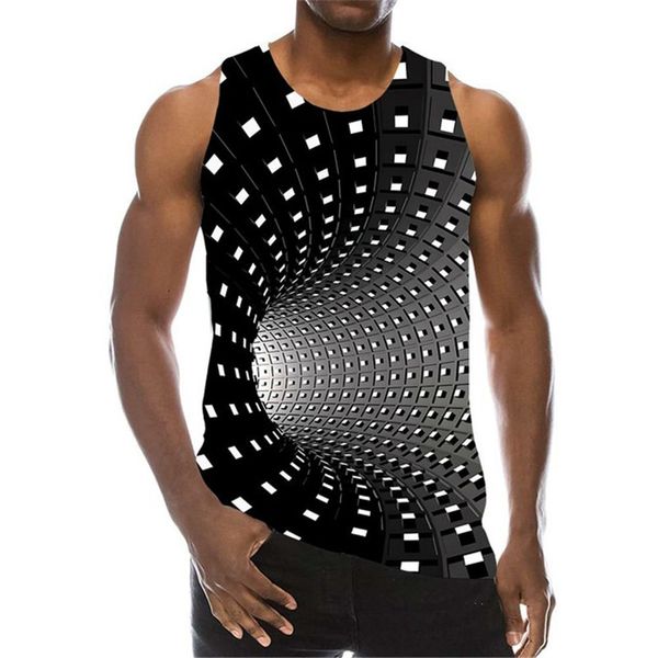 Neue 3D-Druck Lustige Psychedelic Loch Tank Top Mode Männer Frauen Trainingsanzüge Crewneck Weste Plus Größe S-6XL Harajuku 003