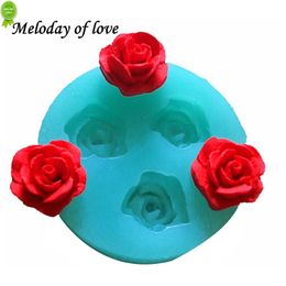 Nieuwe 3D Rose Flowers Chocolate Wedding Cake Decorating Tools 3D Baking Fondant Silicone Mold gebruikt om gemakkelijk gegoten suiker T0157 te maken