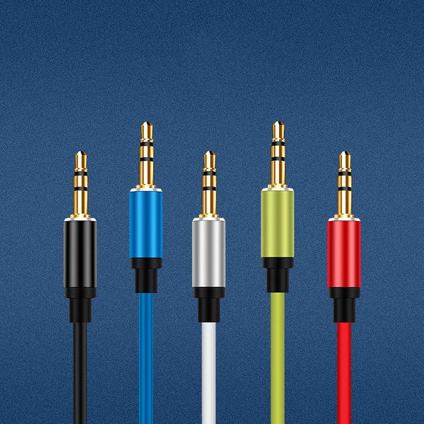 Nuevo Cable auxiliar de 3 pies/1M, Cable de altavoz, Cables de Audio de 3,5mm para adaptador de auriculares de coche, venta al por mayor de fábrica