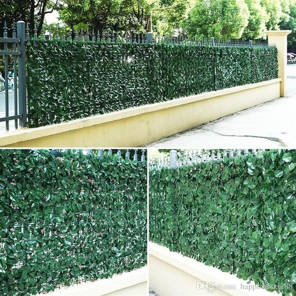 Nuevo 3M Plantas artificiales de plástico Decoración de cerca Jardín Patio para la pared del hogar Paisajismo Fondo verde Decoración Rama de hoja artificial N272Q