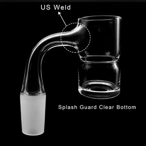 Beracky Latest America Grade Weld Beveled Edge Quartz Banger con 10 mm 14 mm 18 mm Splash Guard Cuarzo Nails para vidrio Agua Bongs Dab Rigs