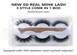 Nuevo 3Pair 5D Eyelashes reales 100 Cruelty Lathes Reutilizables Natural Fanis Cura de pestañas populares Makeup5537010