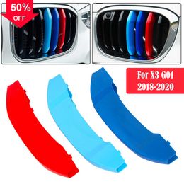 Nieuwe 3 Stuks Auto Racing Grille Trim Strips Voor Bmw X3 G01 2018-2020 M Power Prestaties Grill auto Accessoires