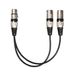 NIEUWE 3Pin XLR Vrouwelijke Jack Naar Dual 2 Mannelijke Plug Y Splitter 30 cm Adapter Kabel Draad voor Versterker luidspreker Hoofdtelefoon Mixer