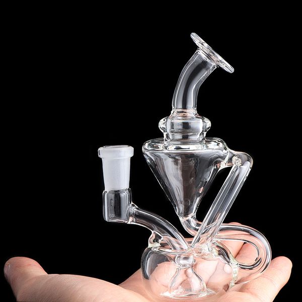 Nouveau 4.0/5.0 pouces deux styles recycleur verre Dab Rigs Bongs Beaker Water Bong Clear Heady Oil Rigs