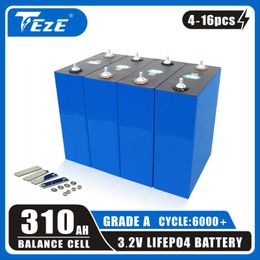 Batería Solar LifePO4 de 3,2 V, 310Ah, 302Ah, grado A, ciclo profundo, bricolaje, celdas de 12V, 24V, 48V, para RV, barco, coche eléctrico, energía del hogar, 4-16 Uds.