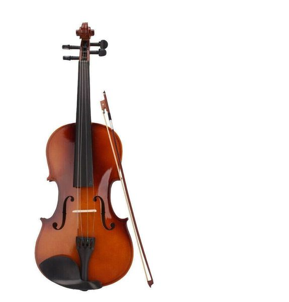 Nouveau violon acoustique droitier 4/4 adulte avec colophane à chevalet pour débutant
