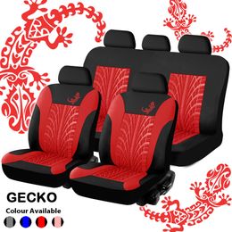 Nuevo juego de fundas de asiento de coche 4/9 Uds. Universal se adapta a la mayoría de las fundas de coches Protector de asiento de coche con diseño de Gecko para las cuatro estaciones