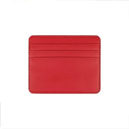 Nieuwe 4-kaarten multicolor kaarthouder unisex portemonnee slanke pu lederen creditcard id kaarten cover proteerbare container portemonnee vrouwen mannen