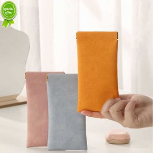 New 4 Color Soft Leather Reading Glasses Bag Case Waterproof Solid Sun Glasses Pouch Simple Eyewear Storage Bags Eyewear Accessories
