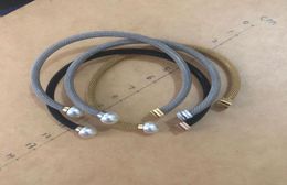 Nieuwe 4 kleuren roestvrijstalen beer parel open manchet armband charmes armband nooit vervagen verkopen voor dames pulsera oso66997849902282