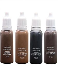 Nouveau 4 couleurs USA sourcils Microblading pigments encres brun clair foncé pour les sourcils maquillage permanent colorant de base pour les sourcils pour tatouage8129253