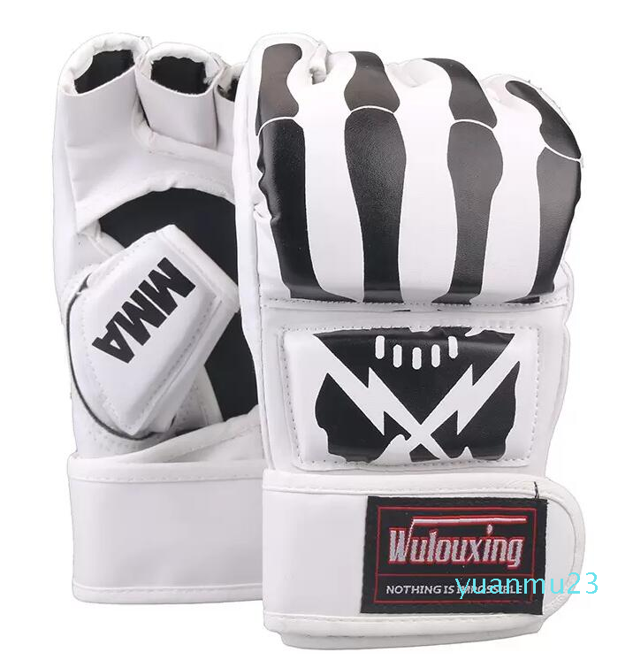Nouveau gant demi-doigt 4 couleurs Gants de boxe Sanda Fighting UFC Fighting Training pour adultes Kick Boxing Training Thai Fight 01 M2576