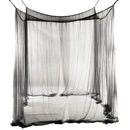 Nouveau filet de lit à 4 coins, moustiquaire pour lit Queen et King Size, 190, 210, 240cm, Black279O