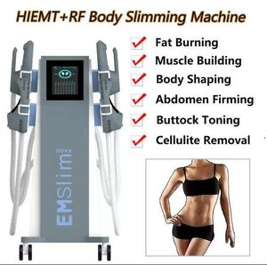 Nouveau 4 poignées RF avec siège Emslim minceur machine de construction musculaire stimulateur musculaire électromagnétique brûler dispositif d'élimination des graisses corps sculpter forme perte de poids