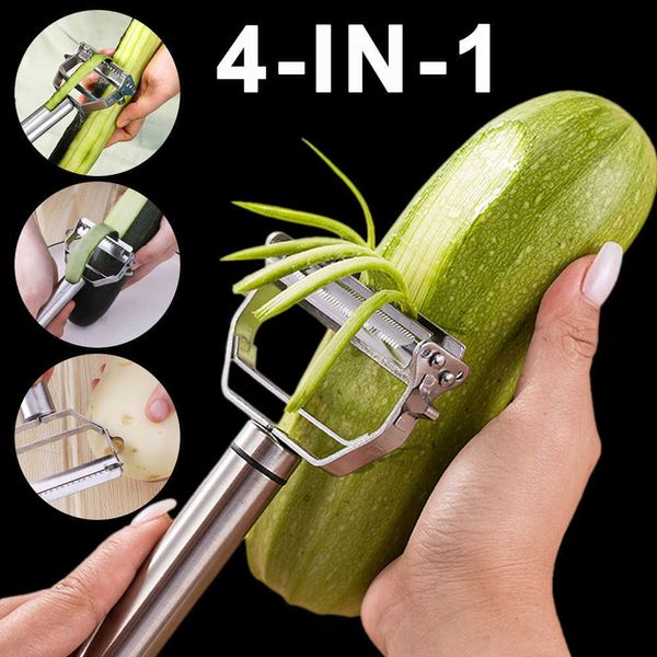 Nouveau 4 EN 1 Multi-fonction Éplucheur De Légumes En Acier Inoxydable Fruits Légumes Râpe Carotte Concombre Éplucheur Ménage Cuisine Gadgets