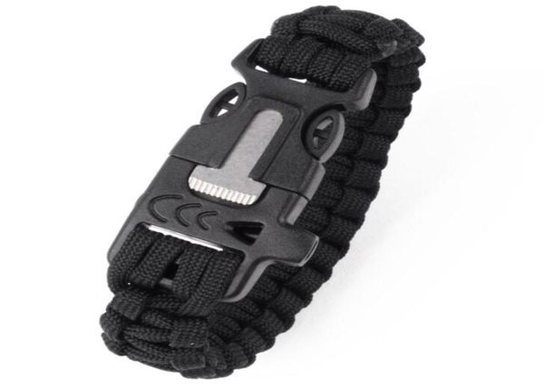 Nouveau bracelet de survie multifonction 4 en 1 avec cordon de parachute avec sifflet de survie, cordon de lame, bracelets d'urgence paracorde EDC 9818468