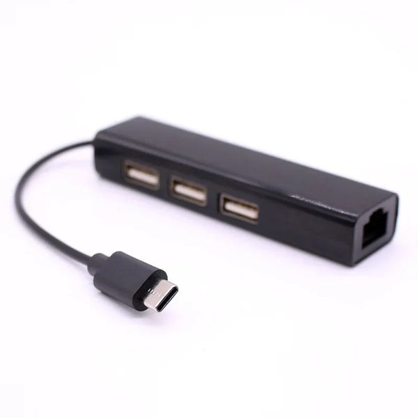 Nuevo 4 en 1 USB Tipo C Hub USB C Hub para RJ45 Card de red Ethernet Adaptador 100Mbps para Thunderbolt 3 computadora portátil para Thunderbolt 3 USB