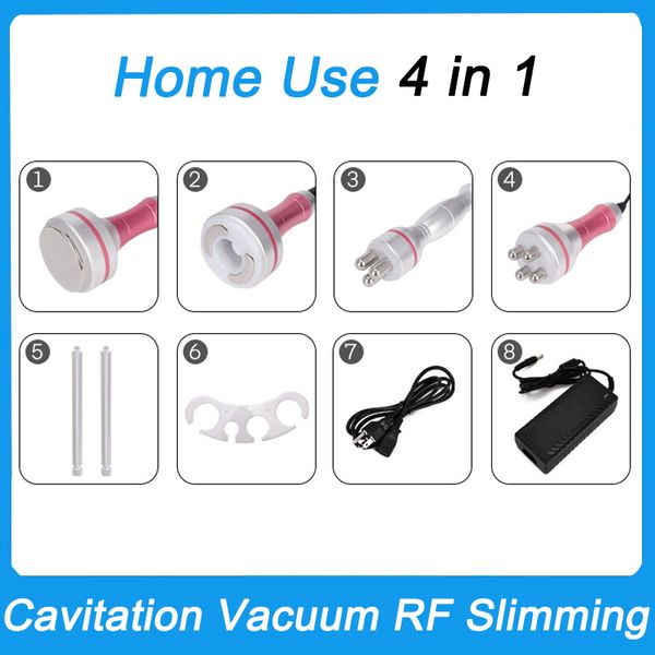 Nuevo 4 en 1 Máquina de cavitación ultrasónica para adelgazar con radiofrecuencia RF 40K Cavi Lipo para salón de spa Uso en el hogar Modelado del cuerpo Esculpir Estiramiento de la piel Estiramiento facial