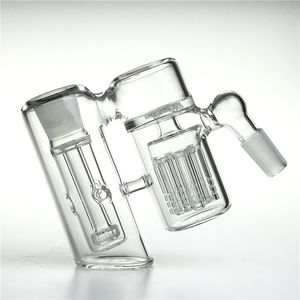 Attrape-cendres en verre de 4 pouces avec 14mm mâle 18mm femelle clair narguilé épais Pyrex 7 bras 3 filtres capiteux fumer Ashcatcher conduites d'eau