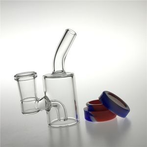 Pipes de bangs d'eau en verre en verre en silicone de 4 pouces avec du narguilé 14 mm femelle épais bang de bécher de 10 ml de récipient pour piétiner à eau amovible