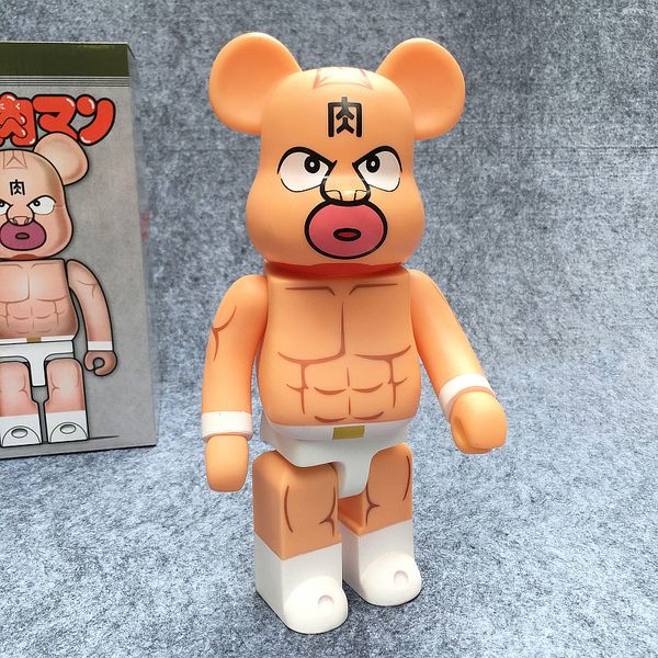 NOUVEAU 400% Bearbrick Action Toy Figures Bear Brick Cosplay Kinnikuman Muscle Tag Match Doll Pvc ACGN Figure Toy Brinquedos Anime