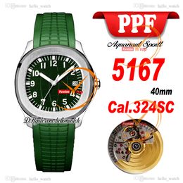 Nouveau 40mm 5167a 5167r Cal.324SC Automatic Homme Regarder la texture verte Dial 5167 ACTE