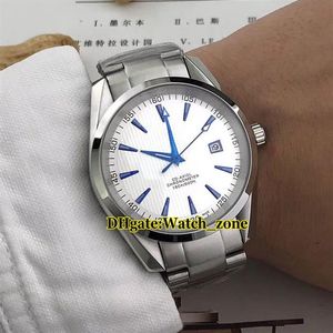 Nouveau 40mm AQUA TERRA 150M Montre automatique pour hommes Cadran blanc 231 90 39 21 04 001 Boîtier en argent Bracelet en acier inoxydable Montres pour hommes285w