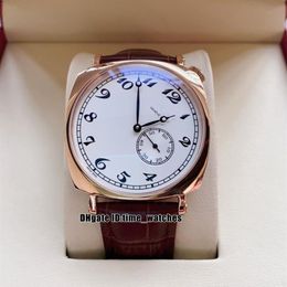 Nuevo reloj automático para hombre Historiques American 1921 de 40 mm 82035 000R-9359 Caja en oro rosa Esfera blanca Correa de cuero marrón Alta calidad 301k