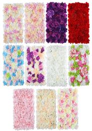 Nouveau 40x60cm Décoration de mur de fleurs de rose de soie artificielle belle fête de la soie décorative Hortengea Décoration de mariage en fond 4575608