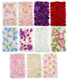 Nouveau 40x60cm Décoration de mur de fleurs de rose de soie artificielle Belle fête Decorative Silk Hortengea Decoration de mariage Backdrop6371530