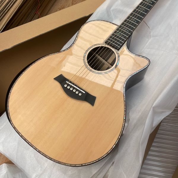 Nuevo 41 # 914ce Guitarra acústica (eléctrica) Incrustación de abulón de madera maciza / Encuadernación en natural 202402