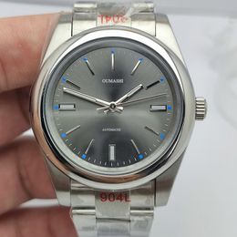 Nouveau 41mm Montre Homme Automatique Mécanique Cadran Gris Verre Saphir Étanche