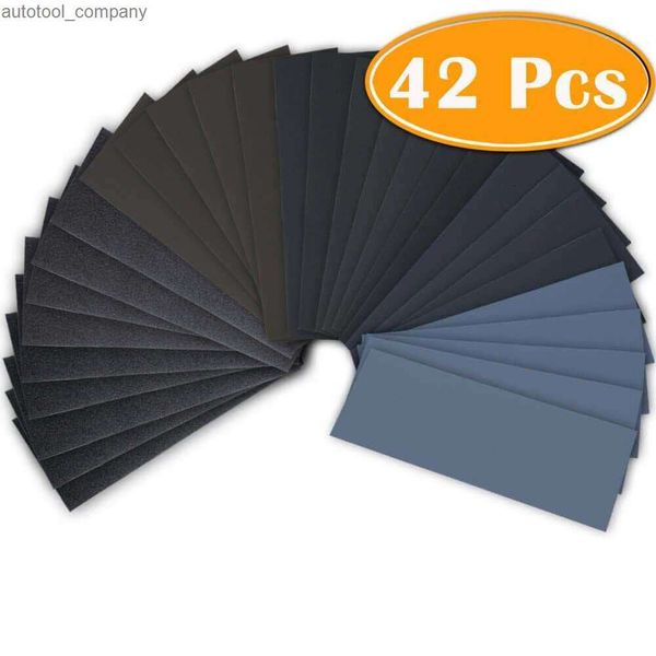 Nouveau 42 pièces papier de verre sec et humide assortiment 120 à 3000 feuilles de papier abrasif pour le ponçage de meubles en bois articles de voiture maille abrasif 5 pouces