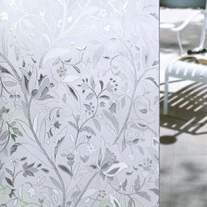 NIEUWE 45 * 100 CM UV-Proof Static Cluling Frosted Stained Flower Glass Window Film Sticker Privacy Home Decor