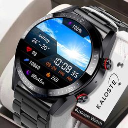 Nuevo reloj de pantalla inteligente 454*454 SIEMPRE Muestre la hora Bluetooth llamado a la música local Smartwatch para hombres Android TWS Aurices