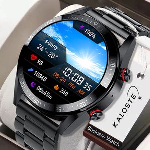 Nieuw 454*454 -scherm Smart Watch geeft altijd de Time Bluetooth -oproep Local Music SmartWatch weer voor Mens Android TWS -oortelefoons