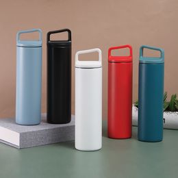 Nouveau 480ml 600ml tasses portables gobelets en acier inoxydable bouteille d'eau givrée extérieure tasse thermos de sport portable