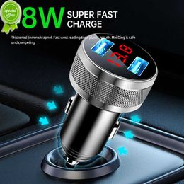 Nouveaux chargeurs de voiture 48W métal double QC 3.0 affichage LED numérique double USB pour téléphone portable chargeur rapide pour iPhone Samsung Huawei Xiaomi