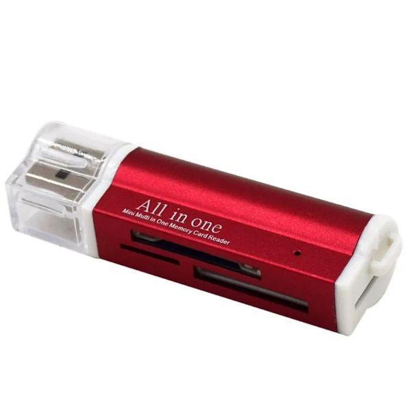 NOUVEAU 4COLOR 4 IN 1 MICRO SD CARDE Reader Flash USB Memory Memory Card Reader pour MMC / MS Pro Duo Micro SD / T-Flash / M2 / MS Adaptateur SD pour la carte Micro SD