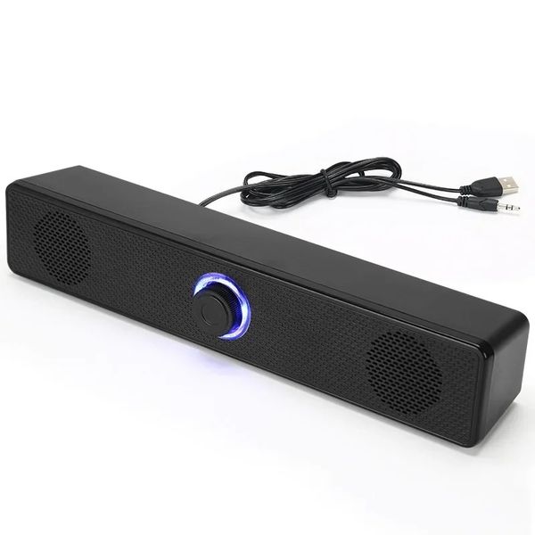 nueva barra de sonido de sonido envolvente 4D Bluetooth 5.0 Computer Altavoces Barra de sonido Subwoofer Sterwoofer Wired para la computadora portátil PC Home Theatre TV Aux Speaker- para altavoz de PC portátil